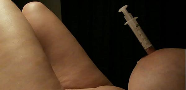  Pumping nipples with medical stuff homemade